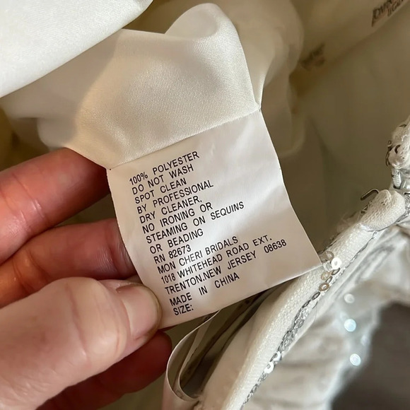 Tony Bowls prom grad white and silvered strapless dress size 8 - Picture 5 of 5